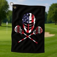 Lacrosse American Flag Lax Helmet Sticks Golf Towel