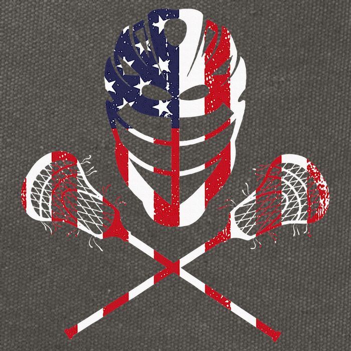 Lacrosse American Flag Lax Helmet Sticks Cotton Canvas Backpack