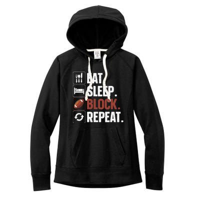 Lineman Art For  Wo Football Player Offensive Lineman Women's Fleece Hoodie