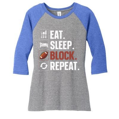 Lineman Art For  Wo Football Player Offensive Lineman Women's Tri-Blend 3/4-Sleeve Raglan Shirt