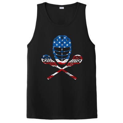 Lacrosse American Flag Lax Helmet Sticks 4th Of July Gifts PosiCharge Competitor Tank