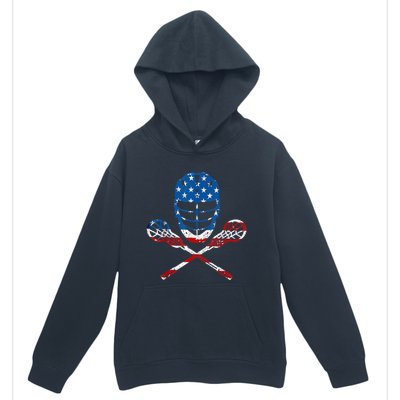 Lacrosse American Flag Lax Helmet Sticks 4th Of July Gifts Urban Pullover Hoodie