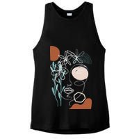 Line Art Face Abstract Art One Line Minimal Ladies PosiCharge Tri-Blend Wicking Tank