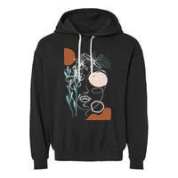 Line Art Face Abstract Art One Line Minimal Garment-Dyed Fleece Hoodie