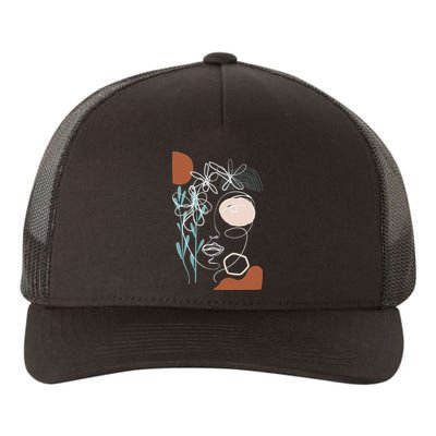 Line Art Face Abstract Art One Line Minimal Yupoong Adult 5-Panel Trucker Hat