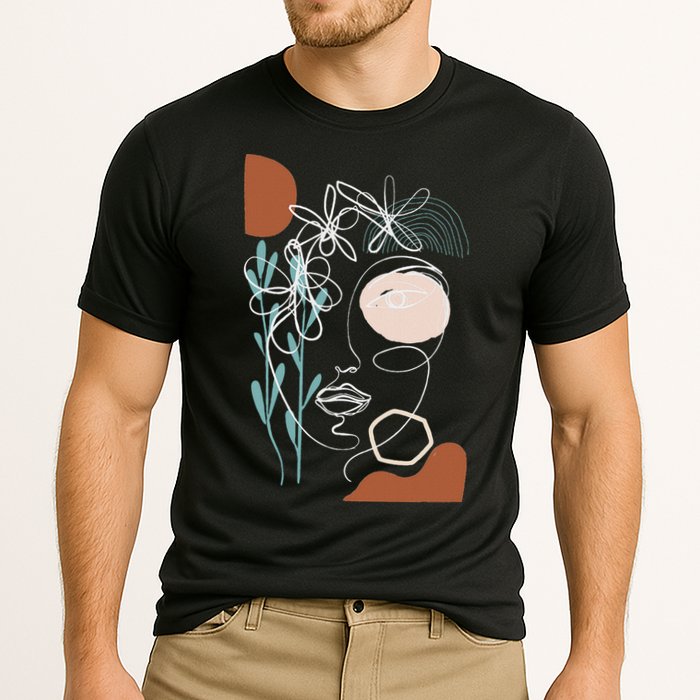 Line Art Face Abstract Art One Line Minimal Performance Shirt