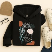 Line Art Face Abstract Art One Line Minimal Hoodie