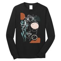 Line Art Face Abstract Art One Line Minimal Long Sleeve Shirt