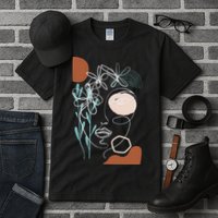 Line Art Face Abstract Art One Line Minimal Tall T-Shirt