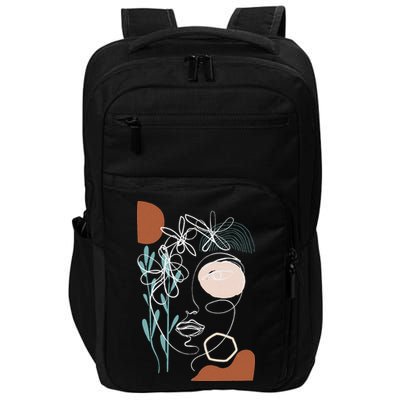 Line Art Face Abstract Art One Line Minimal Impact Tech Backpack