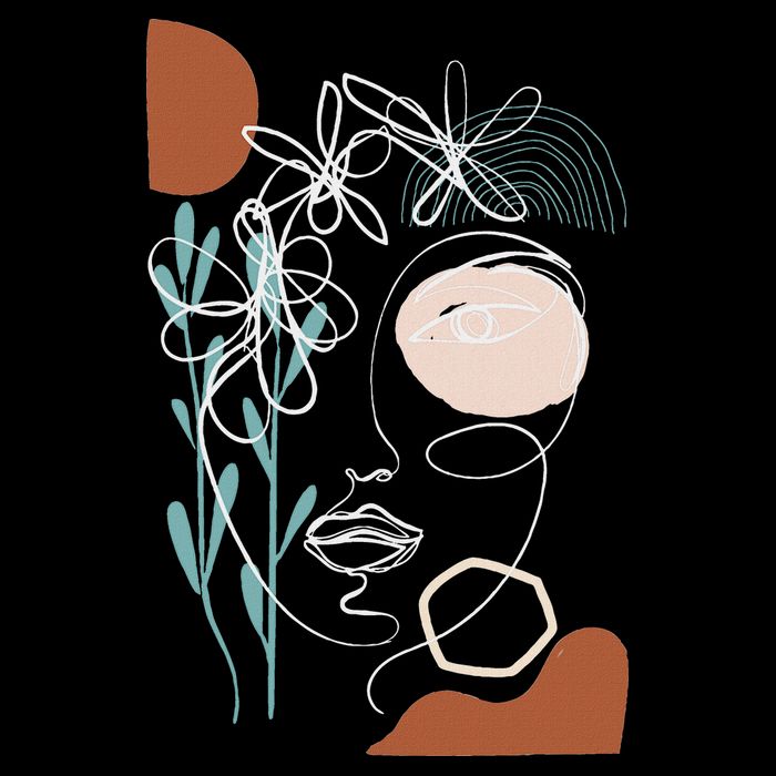 Line Art Face Abstract Art One Line Minimal Backpack