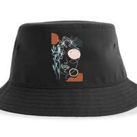 Line Art Face Abstract Art One Line Minimal Sustainable Bucket Hat