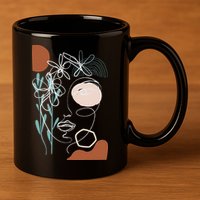 Line Art Face Abstract Art One Line Minimal 11oz C Handle Ceramic Mug