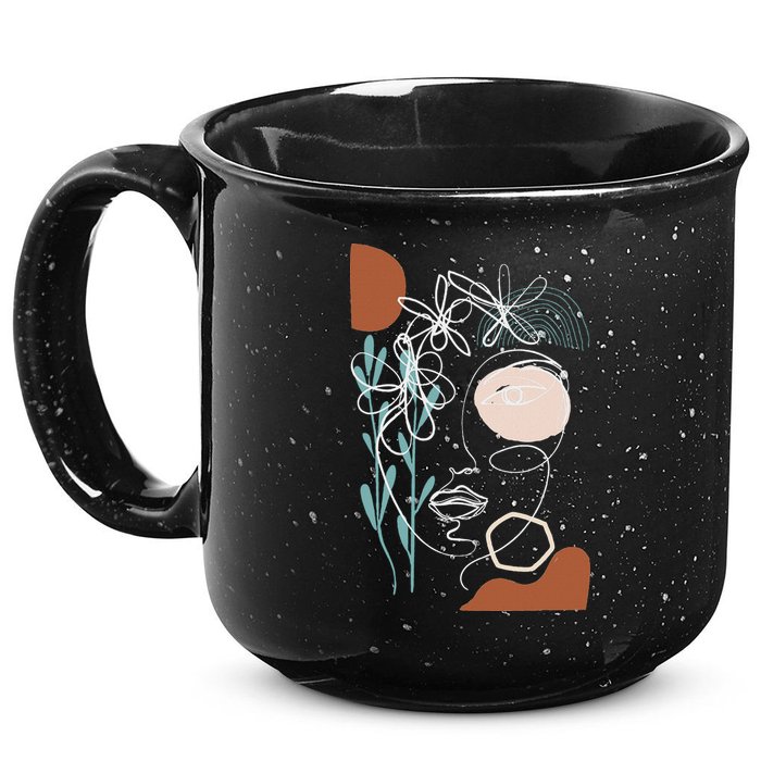 Line Art Face Abstract Art One Line Minimal 15oz Campfire Ceramic Mug