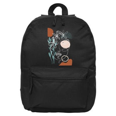 Line Art Face Abstract Art One Line Minimal 16 in Basic Backpack