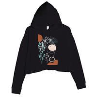 Line Art Face Abstract Art One Line Minimal Crop Fleece Hoodie