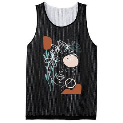 Line Art Face Abstract Art One Line Minimal Mesh Reversible Basketball Jersey Tank