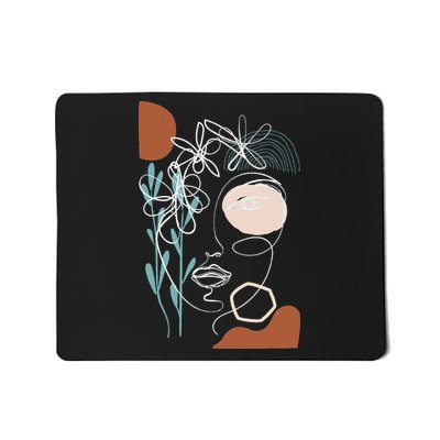 Line Art Face Abstract Art One Line Minimal Mousepad