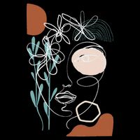 Line Art Face Abstract Art One Line Minimal Mousepad