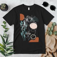 Line Art Face Abstract Art One Line Minimal Premium T-Shirt