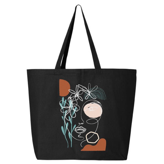 Line Art Face Abstract Art One Line Minimal 25L Jumbo Tote