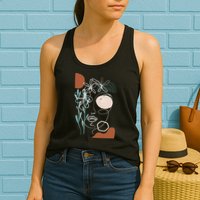 Line Art Face Abstract Art One Line Minimal Womens Tank Top