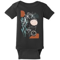 Line Art Face Abstract Art One Line Minimal Baby Bodysuit