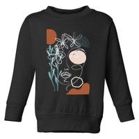Line Art Face Abstract Art One Line Minimal Toddler Sweatshirt
