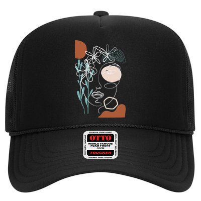 Line Art Face Abstract Art One Line Minimal Hat
