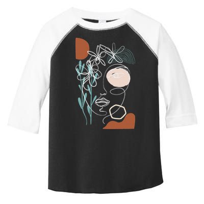 Line Art Face Abstract Art One Line Minimal Toddler Fine Jersey T-Shirt