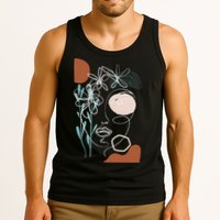 Line Art Face Abstract Art One Line Minimal Tank Top