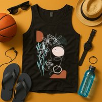 Line Art Face Abstract Art One Line Minimal Tank Top