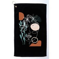 Line Art Face Abstract Art One Line Minimal Golf Towel