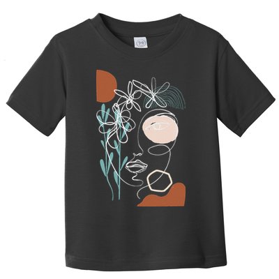 Line Art Face Abstract Art One Line Minimal Toddler T-Shirt