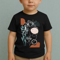 Line Art Face Abstract Art One Line Minimal Toddler T-Shirt