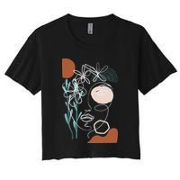 Line Art Face Abstract Art One Line Minimal Crop Top