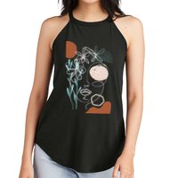 Line Art Face Abstract Art One Line Minimal Women's Perfect Tri Rocker Tank