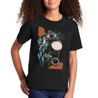 Line Art Face Abstract Art One Line Minimal Kids T-Shirt