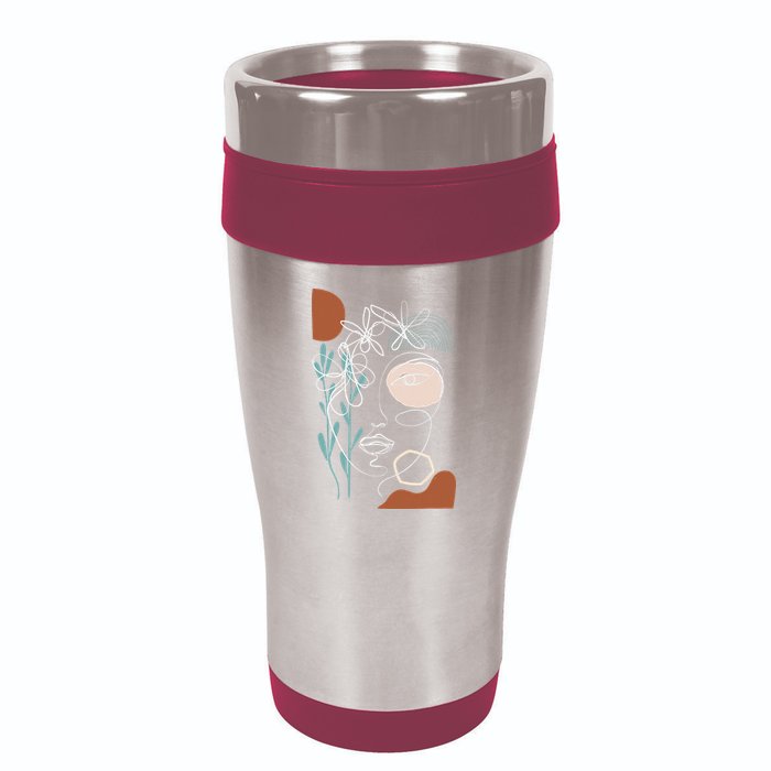 Line Art Face Abstract Art One Line Minimal 16oz Travel Tumbler