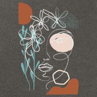 Line Art Face Abstract Art One Line Minimal Cotton Canvas Backpack