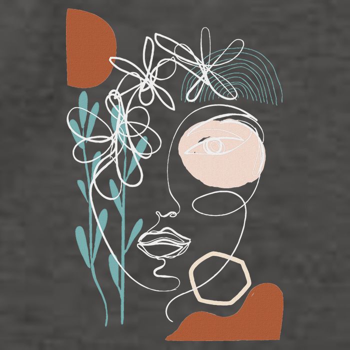 Line Art Face Abstract Art One Line Minimal Vector Backpack