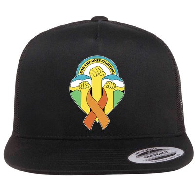 Leukemia Awareness For The Ones Fighting Flat Bill Trucker Hat