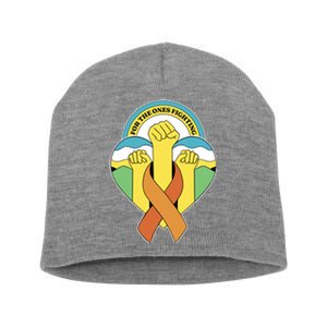 Leukemia Awareness For The Ones Fighting Short Acrylic Beanie