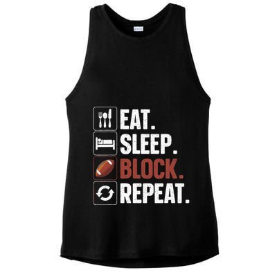 Lineman Art For Football Player Offensive Lineman Ladies PosiCharge Tri-Blend Wicking Tank