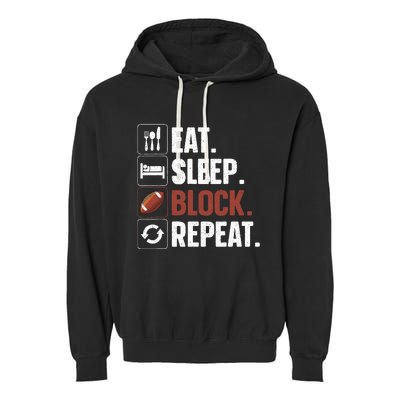 Lineman Art For Football Player Offensive Lineman Garment-Dyed Fleece Hoodie