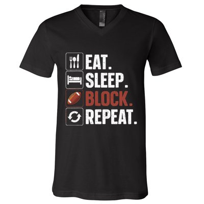 Lineman Art For Football Player Offensive Lineman V-Neck T-Shirt