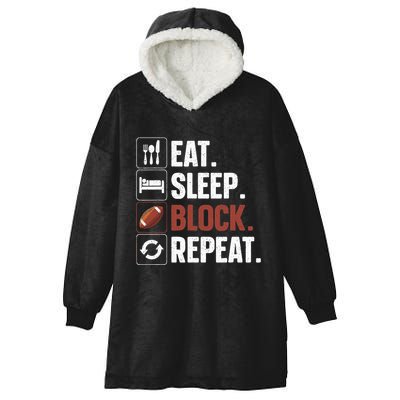 Lineman Art For Football Player Offensive Lineman Hooded Wearable Blanket