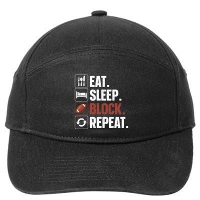 Lineman Art For Football Player Offensive Lineman 7-Panel Snapback Hat