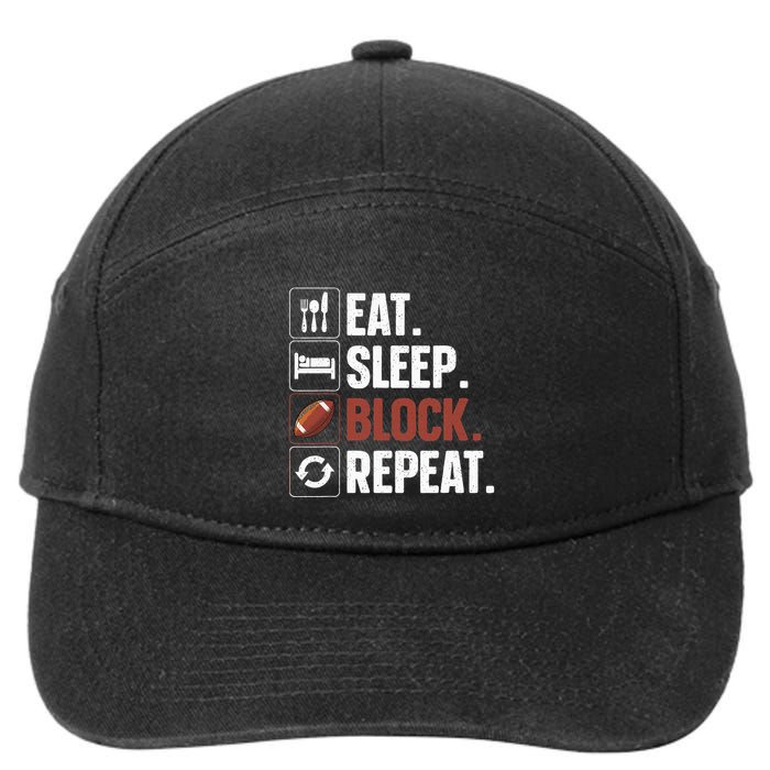 Lineman Art For Football Player Offensive Lineman 7-Panel Snapback Hat