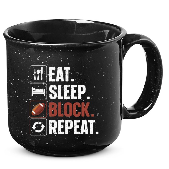Lineman Art For Football Player Offensive Lineman 15oz Campfire Ceramic Mug